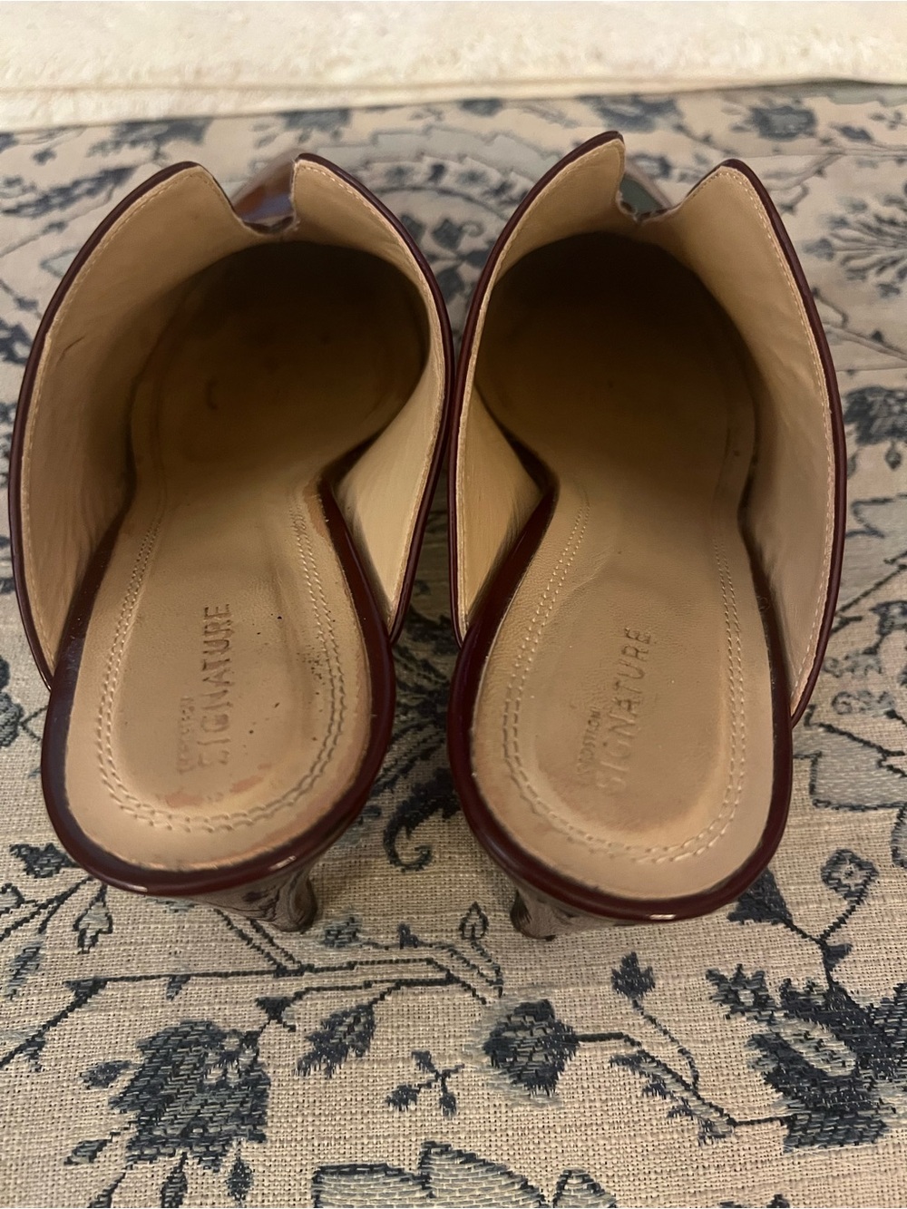 Nordstrom signature ruby red patent leather mules. Size 8.5 Made in Italy. - Picture 2 of 6